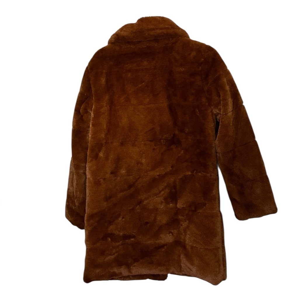 NVLT Bunny Puffer Jacket cognac brown faux fur Med NWOT - Picture 4 of 6
